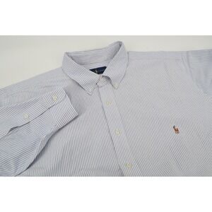 Polo Ralph Lauren Mens 3XB Blue Chambray Striped Oxford Button Down Shirt
